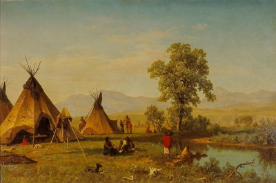 Sioux-dorp bij Fort Laramie door Albert Bierstadt